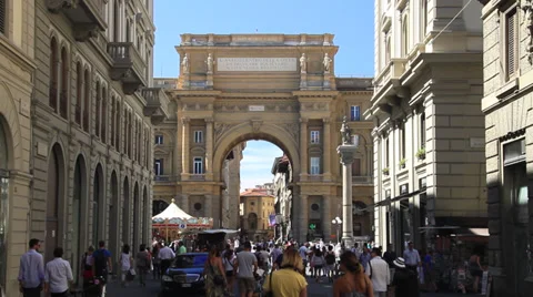 The Arch in Piazza della Repubblica Stock Footage 38216759