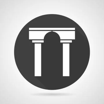 Arch with pillars black round vector icon Stock Illustration