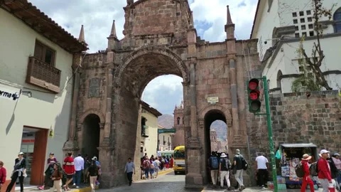 The arch of Santa clara in Cusco, Peru. 스톡 동영상 288874486