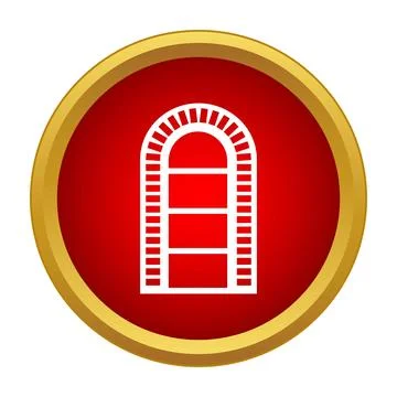 Arch shaped window design outline icon Stock Illustration