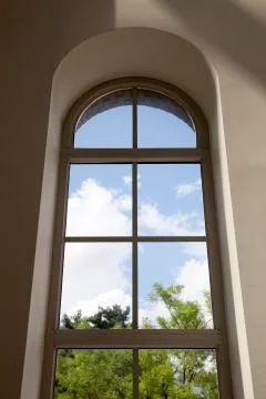 Arch-shaped window scenery Stock Photos