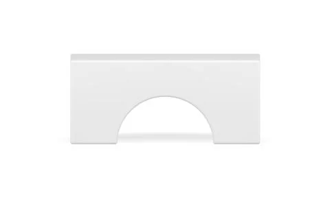 Arch showcase rectangle pedestal foundation white construction podium front.. Stock Illustration