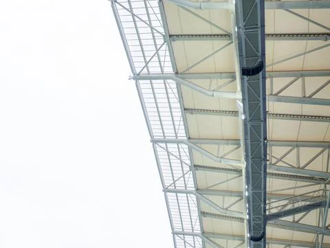 Arch of the stadium. Engineering design. Part of the roof of the stadium. Stock Photos