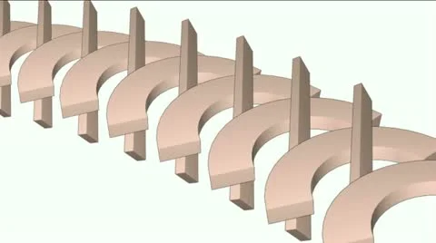 Arch &amp; stick math geometry array,abstract computer tech virtual structure. Stock Footage 11023124