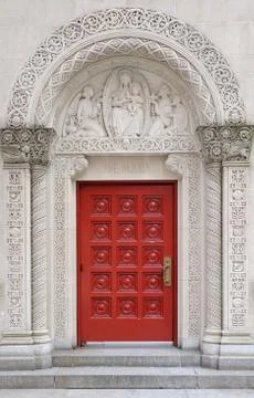 Arch stone door with beautiful pattern Stock Photos