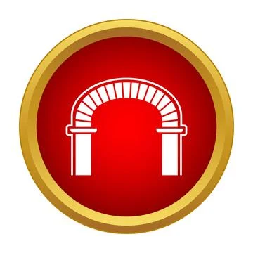 Arch structure icon symbolizing a historical gateway entrance Stock Illustration