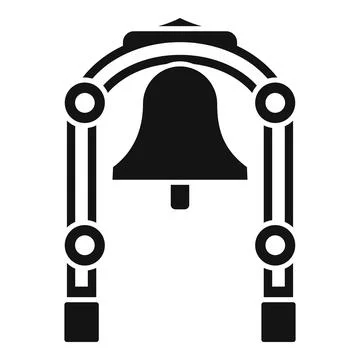 Arch structure supporting a large hanging bell icon Stock Illustration