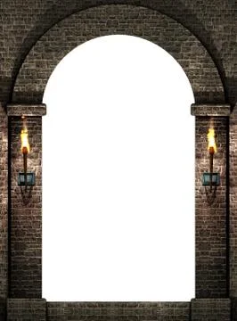 Arch with torches Stock Photos