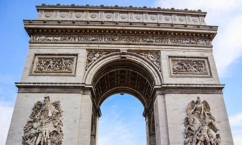  Arch of Triumph ( Arc de Triomphe ), Champs-Elysees in Paris France. Apri... Stock-Fotos