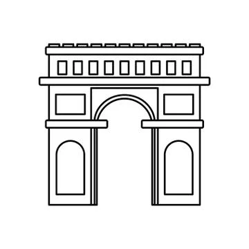 Arch of triumph architecture landmark Illustrazione stock