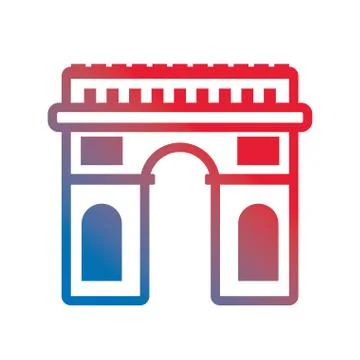Arch of triumph architecture landmark Illustrazione stock