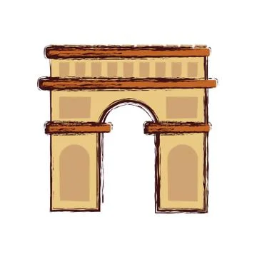 Arch of triumph architecture landmark Illustrazione stock