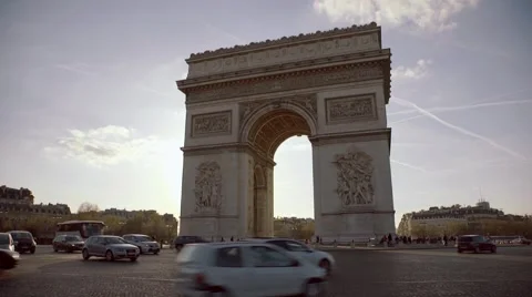 Arch Of Triumph, Evening 2, Paris Stock Footage 53190234