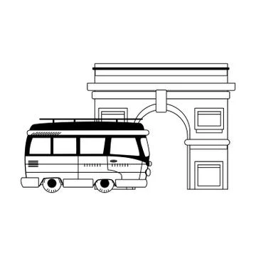 Arch of triumph icon, flat design Ilustração Stock