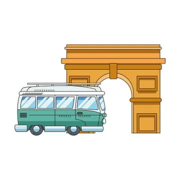 Arch of triumph icon, flat design Ilustração Stock