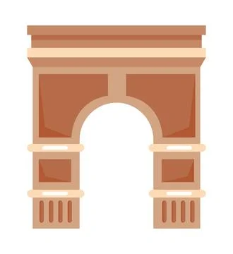 Arch of triumph icon isolated Illustrazione stock