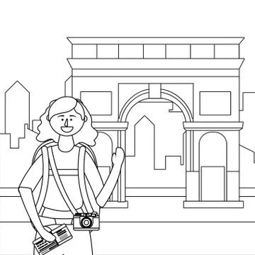 Arch of Triumph of Paris design Stock Illustration