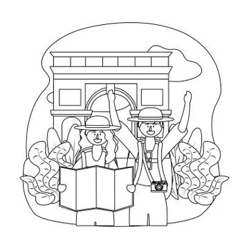 Arch of Triumph of Paris design Illustrazione stock