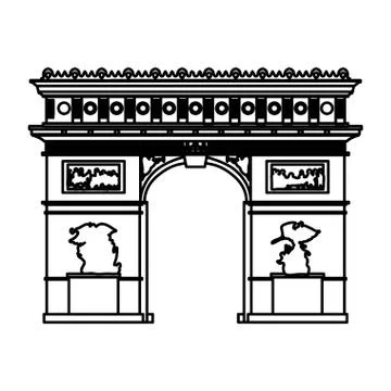 Arch of triumph paris Illustrazione stock