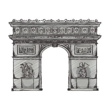 Arch of triumph paris Illustrazione stock