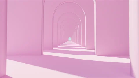 Arch tunnel hard light and shadow animation loop. Vidéo 201952436