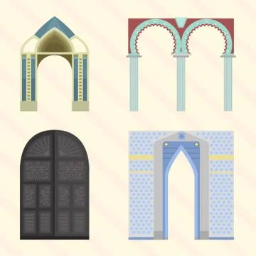 Arch vector architecture construction frame column entrance design classical Illustrazione stock