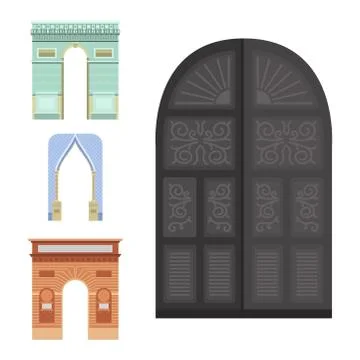 Arch vector architecture construction frame column entrance design classical Illustrazione stock