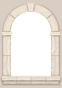Arch in the wall of beige cut stone Stock Illustration