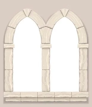 Arch in the wall of beige cut stone Stock Illustration