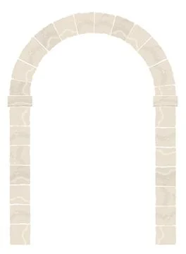 Arch in the wall of beige cut stone Stock Illustration