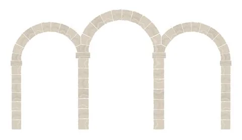 Arch in the wall of beige cut stone Stock Illustration