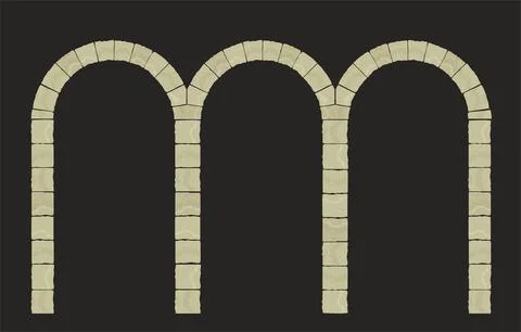 Arch in the wall of beige cut stone Stock Illustration