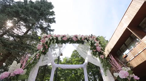 Arch for the wedding ceremony Stock Footage 64348734