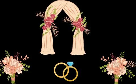 Arch for a wedding with flowers Stock-Illustration