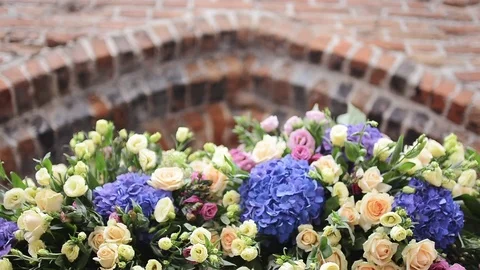 Arch for the Wedding of Hydrangea which Decorated by Professional Florists. Видео 70986424