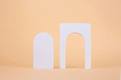 Arch in white color for product presentation. Stock Photos