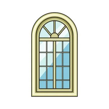 Arch window frame isolated on white background Stock-Illustration