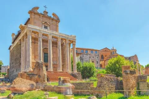 Archaeological and historical objects in Rome, united by the name - Roman For Stock Photos