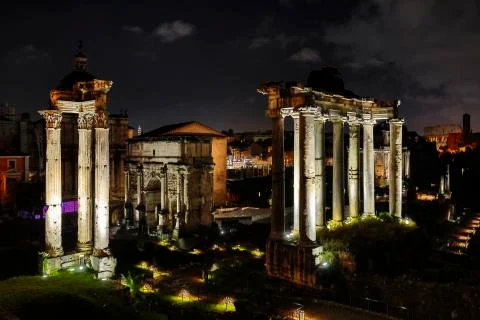 Archaeological area of the Imperial Forums of Rome Stock Photos