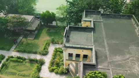 An Archaeological artifacts drone round shot from sky Stock Footage 247928789