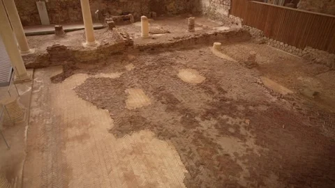 Archaeological dig reveals ancient site in Cartagena Spain in April 2025 Stock Footage 317332725