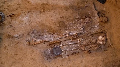 Archaeological excavations of ancient tombs Video stock 270304848