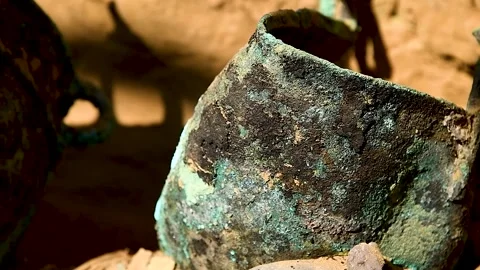 Archaeological excavations of ancient tombs Stock Footage 310052468