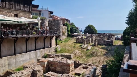 Archaeological excavations of the ancient walls Stock Footage 345505629