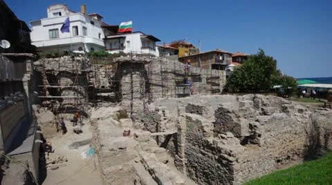 Archaeological excavations Stock Footage