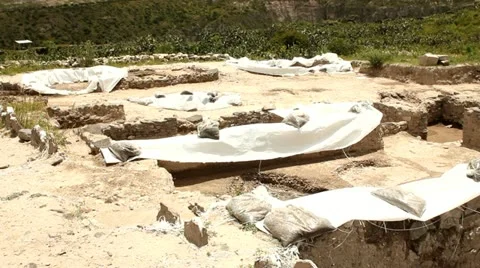 Archaeological excavations Stock Footage