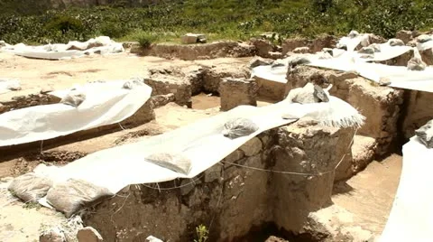 Archaeological excavations Stock Footage