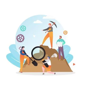 Archaeological excavations vector concept for web banner, website page 스톡 일러스트
