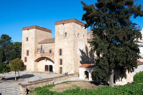 The Archaeological Museum of Badajoz building within the Alcazaba Stock Photos