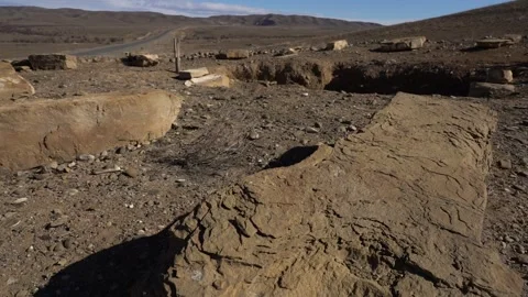 Archaeological site. Different types of stone monuments Stock-Footage 251545963